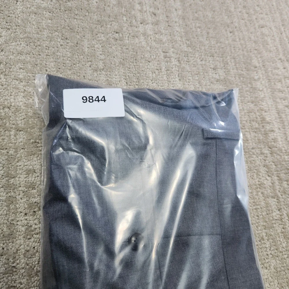 Buttoned Down Pants Men 35x32 Tropical Wool High Rise Trouser Slim Fit Gray NEW